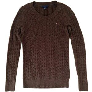 Brown Cable Knit Sweater Tommy Hilfiger